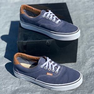 Men’s Authentic blue Vans w/leather heel
